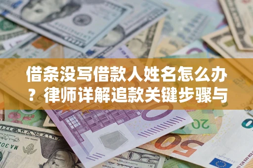武汉借条没写借款人姓名怎么办？律师详解追款关键步骤与证据链构建