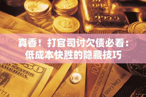 武汉真香！打官司讨欠债必看：低成本快胜的隐藏技巧