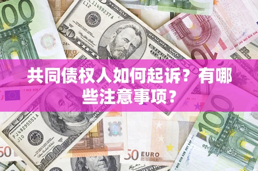 武汉共同债权人如何起诉？有哪些注意事项？